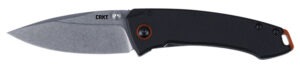 CRKT 2522 Tuna  Compact 2.73" Plain Stonewashed 8Cr13MoV SS Blade, Black G10/SS Handle, Includes Pocket Clip