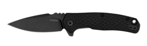 Kershaw 1407 Conduit  2.90" Folding Spear Point Plain, Black Oxide 8Cr13MoV SS Blade/Blacked Out Texture Glass-Filled Nylon Handle Includes Pocket Clip