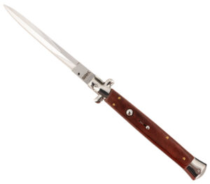 Steel River Knives CIRWD Spartan  6" Italian Dagger Polished Blade 7" Red Wood Handle Side Open