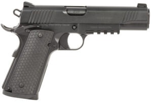 Girsan 392060 MC1911 S Untouchable Full Size 45 ACP 8+1 5" Black Steel Barrel, Black Serrated Steel Slide & Frame w/Beavertail & Picatinny Rail, Black Polymer Grip