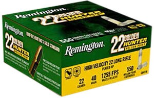Remington Ammunition R21253 Golden Hunter  22LR 40gr Plated Hollow Point 550 Per Box/12 Case
