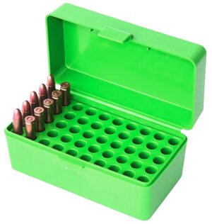 MTM Case-Gard 22HORN10 Ammo Box Flip-Top 22Hornet Green 50rd