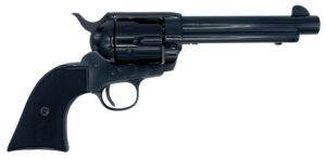 Taylors & Company  1873 Pietta 45 Colt (Long Colt) 6 Shot 5.50" Overall Blued Steel Round Barrel, Cylinder & Frame, Black Checkered Plastic Navy Grip, Exposed Hammer