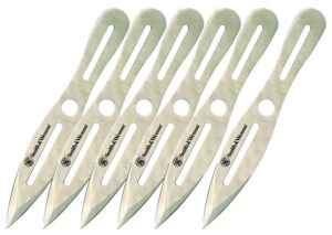 Smith & Wesson Knives SWTK8CP Bullseye Throwing Knives 4.50" Fixed Spear Point Plain 2Cr13MoV SS Blade, 2Cr13 Stainless Handle, 8" OAL, 6 Pack