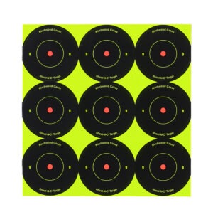 Birchwood Casey 34210 Shoot-N-C Reactive Target Self-Adhesive Paper Black/Yellow 2" Bullseye 12 Pack