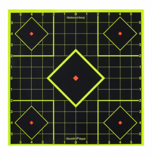 Birchwood Casey 34105 Shoot-N-C Reactive Target Self-Adhesive Paper Black/Yellow 8" 5-Diamond 6 Pack