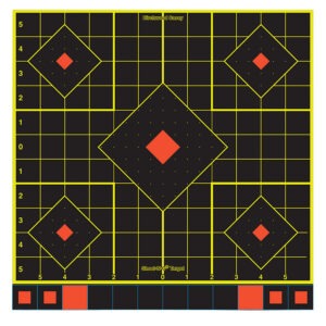 Birchwood Casey 34214 Shoot-N-C Reactive Target Self-Adhesive Paper Multi Color 12" 5-Diamond 12 Pack
