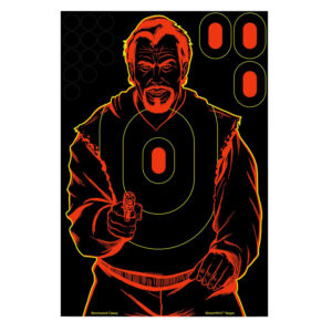 Birchwood Casey 34645 Shoot-N-C Reactive Target Self-Adhesive Paper Black/Red 12"x18" Bad Guy Silhouette 5 Pack