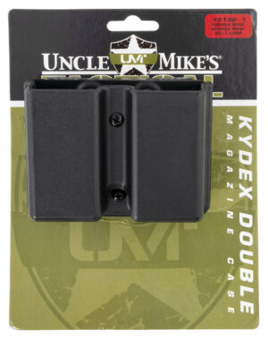 Uncle Mike's 51361 Kydex Double Mag Case Black Kydex Belt Clip 9mm Luger 40 S&W Belts 1.75" Wide