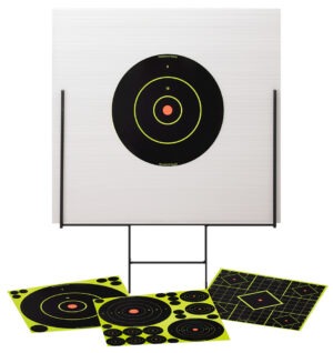 Birchwood Casey 46101 Shoot-N-C Portable Range Kit Self-Adhesive Bullseye Includes Plastic Backboard/Steel Frame/Targets