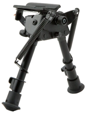 Harris Bipods S-BRM Swivel BR Swivel Stud, 6-9", Black Steel/Aluminum, Notched Legs, Rubber Feet