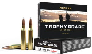 Nosler 49323 Trophy Grade  338LapuaMag 300gr Nosler AccuBond 20 Per Box/10 Case
