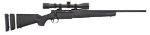 Mossberg 27853 Patriot Super Bantam 7mm-08 Rem Caliber with 5+1 Capacity, 20" Fluted Barrel, Matte Blued Metal Finish & Black Synthetic Stock Right Hand (Youth) Includes 3-9x40mm Scope