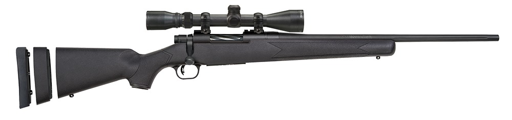 Mossberg 27853 Patriot Super Bantam 7mm-08 Rem Caliber with 5+1 Capacity, 20" Fluted Barrel, Matte Blued Metal Finish & Black Synthetic Stock Right Hand (Youth) Includes 3-9x40mm Scope