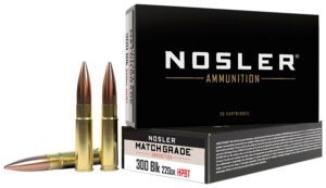 Nosler 51275 Match Grade  300Blackout 220gr Custom Competition Hollow Point Boat Tail 20 Per Box/20 Case