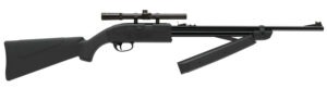 Crosman CLGY1000KT Legacy 1000 Air Rifle Pump 177 Black Rifled Steel Barrel, Black Receiver, Black Fixed All Weather Stock, Crossbolt Safety, Includes 4x15mm Scope