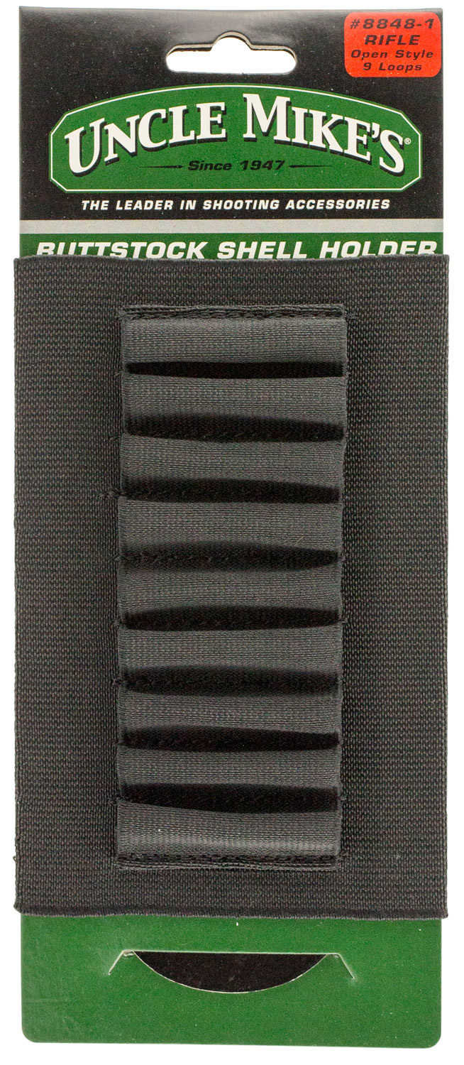 Uncle Mike's 88481 Buttstock Shell Holder Black Nylon 9rd Rifle